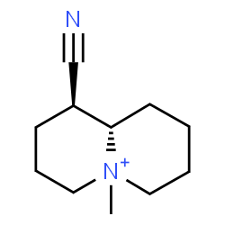 ChemSpider 2D Image | (1R,9aS)-1-Cyano-5-methyloctahydro-2H-quinolizinium | C11H19N2