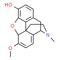ChemSpider 2D Image | 6-Methoxy-17-methyl-6,7,8,14-tetradehydro-4,5-epoxymorphinan-3-ol | C18H19NO3