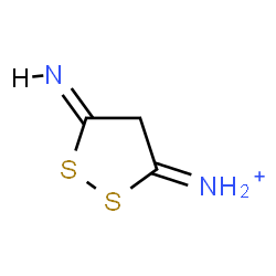 ChemSpider 2D Image | (5Z)-5-Imino-1,2-dithiolan-3-iminium | C3H5N2S2