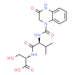 ChemSpider 2D Image | N-[(3-Oxo-3,4-dihydro-1(2H)-quinoxalinyl)carbonyl]-L-valyl-L-serine | C17H22N4O6