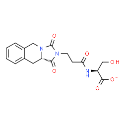 ChemSpider 2D Image | (2S)-2-({3-[(10aS)-1,3-Dioxo-1,5,10,10a-tetrahydroimidazo[1,5-b]isoquinolin-2(3H)-yl]propanoyl}amino)-3-hydroxypropanoate | C17H18N3O6