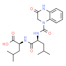 ChemSpider 2D Image | N-[(3-Oxo-3,4-dihydro-1(2H)-quinoxalinyl)carbonyl]-L-leucyl-L-leucine | C21H30N4O5