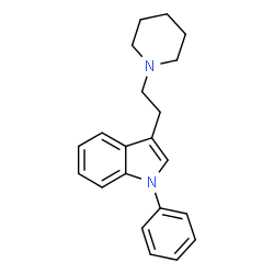 ChemSpider 2D Image | 1-Phenyl-3-[2-(1-piperidinyl)ethyl]-1H-indole | C21H24N2