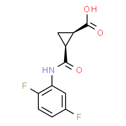 ChemSpider 2D Image | (1R,2S)-2-[(2,5-Difluorophenyl)carbamoyl]cyclopropanecarboxylic acid | C11H9F2NO3