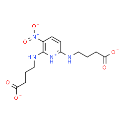ChemSpider 2D Image | 4,4'-[(3-Nitro-2,6-pyridiniumdiyl)diimino]dibutanoate | C13H17N4O6