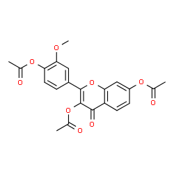 ChemSpider 2D Image | 3,7-Diacetoxy-2-(4-acetoxy-3-methoxyphenyl)-4H-chromen-4-one | C22H18O9