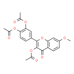ChemSpider 2D Image | 3-Acetoxy-2-(3,4-diacetoxyphenyl)-7-methoxy-4H-chromen-4-one | C22H18O9