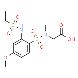 ChemSpider 2D Image | N-({2-[(Ethylsulfonyl)amino]-4-methoxyphenyl}sulfonyl)-N-methylglycine | C12H18N2O7S2