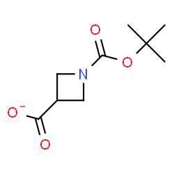 ChemSpider 2D Image | 1-{[(2-Methyl-2-propanyl)oxy]carbonyl}-3-azetidinecarboxylate | C9H14NO4