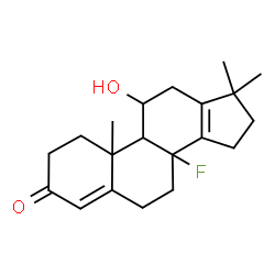 ChemSpider 2D Image | 8-Fluoro-11-hydroxy-10,17,17-trimethylgona-4,13-dien-3-one | C20H27FO2