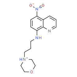 ChemSpider 2D Image | 4-{3-[(5-Nitro-8-quinolinyl)amino]propyl}morpholin-4-ium | C16H21N4O3