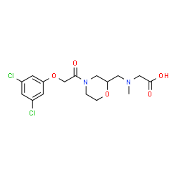 ChemSpider 2D Image | N-({4-[(3,5-Dichlorophenoxy)acetyl]-2-morpholinyl}methyl)-N-methylglycine | C16H20Cl2N2O5