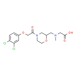 ChemSpider 2D Image | N-({4-[(3,4-Dichlorophenoxy)acetyl]-2-morpholinyl}methyl)-N-methylglycine | C16H20Cl2N2O5