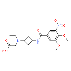 ChemSpider 2D Image | N-{3-[(3,4-Dimethoxy-5-nitrobenzoyl)amino]cyclobutyl}-N-ethylglycine | C17H23N3O7