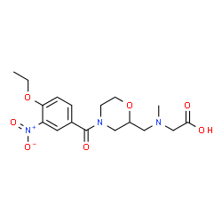 ChemSpider 2D Image | N-{[4-(4-Ethoxy-3-nitrobenzoyl)-2-morpholinyl]methyl}-N-methylglycine | C17H23N3O7