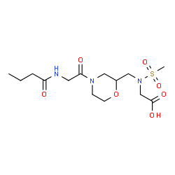 ChemSpider 2D Image | N-{[4-(N-Butyrylglycyl)-2-morpholinyl]methyl}-N-(methylsulfonyl)glycine | C14H25N3O7S