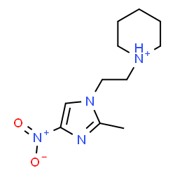 ChemSpider 2D Image | 1-[2-(2-Methyl-4-nitro-1H-imidazol-1-yl)ethyl]piperidinium | C11H19N4O2