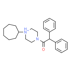 ChemSpider 2D Image | 1-Cycloheptyl-4-(diphenylacetyl)piperazin-1-ium | C25H33N2O