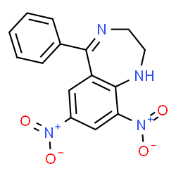 ChemSpider 2D Image | 7,9-Dinitro-5-phenyl-2,3-dihydro-1H-1,4-benzodiazepine | C15H12N4O4
