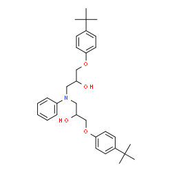 ChemSpider 2D Image | 1,1'-(Phenylimino)bis{3-[4-(2-methyl-2-propanyl)phenoxy]-2-propanol} | C32H43NO4