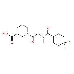ChemSpider 2D Image | 1-{N-[(4,4-Difluorocyclohexyl)carbonyl]-N-methylglycyl}-3-piperidinecarboxylic acid | C16H24F2N2O4