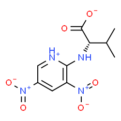 ChemSpider 2D Image | (2S)-2-[(3,5-Dinitro-2-pyridiniumyl)amino]-3-methylbutanoate | C10H12N4O6