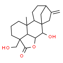 ChemSpider 2D Image | 7,19-Dihydroxy-6,18-epoxykaur-16-en-18-one | C20H28O4