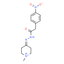 ChemSpider 2D Image | 1-Methyl-4-{[(4-nitrophenyl)acetyl]hydrazono}piperidinium | C14H19N4O3