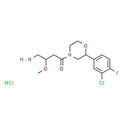 ChemSpider 2D Image | 4-Amino-1-[2-(3-chloro-4-fluorophenyl)-4-morpholinyl]-3-methoxy-1-butanone hydrochloride (1:1) | C15H21Cl2FN2O3