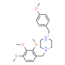 ChemSpider 2D Image | 1-(4-Methoxybenzyl)-4-(2,3,4-trimethoxybenzyl)piperazinediium | C22H32N2O4