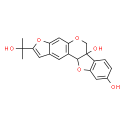 ChemSpider 2D Image | 2-(2-Hydroxy-2-propanyl)-6H-[1]benzofuro[3,2-c]furo[3,2-g]chromene-6a,9(11aH)-diol | C20H18O6
