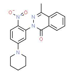 ChemSpider 2D Image | 4-Methyl-2-(2-nitro-5-piperidin-1-yl-phenyl)-2H-phthalazin-1-one | C20H20N4O3