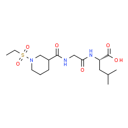 ChemSpider 2D Image | N-{[1-(Ethylsulfonyl)-3-piperidinyl]carbonyl}glycyl-L-leucine | C16H29N3O6S