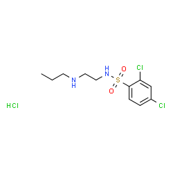 ChemSpider 2D Image | 2,4-Dichloro-N-[2-(propylamino)ethyl]benzenesulfonamide hydrochloride (1:1) | C11H17Cl3N2O2S