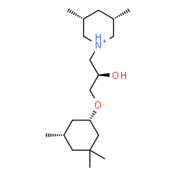 ChemSpider 2D Image | (3R,5S)-1-[(2R)-2-Hydroxy-3-{[(1S,5S)-3,3,5-trimethylcyclohexyl]oxy}propyl]-3,5-dimethylpiperidinium | C19H38NO2