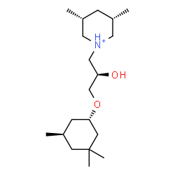 ChemSpider 2D Image | (3R,5S)-1-[(2R)-2-Hydroxy-3-{[(1S,5R)-3,3,5-trimethylcyclohexyl]oxy}propyl]-3,5-dimethylpiperidinium | C19H38NO2