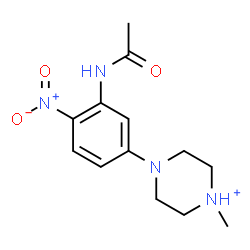 ChemSpider 2D Image | 4-(3-Acetamido-4-nitrophenyl)-1-methylpiperazin-1-ium | C13H19N4O3