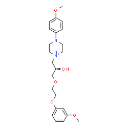 ChemSpider 2D Image | 1-{(2R)-2-Hydroxy-3-[2-(3-methoxyphenoxy)ethoxy]propyl}-4-(4-methoxyphenyl)piperazin-1-ium | C23H33N2O5
