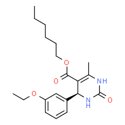 ChemSpider 2D Image | Hexyl (4S)-4-(3-ethoxyphenyl)-6-methyl-2-oxo-1,2,3,4-tetrahydro-5-pyrimidinecarboxylate | C20H28N2O4