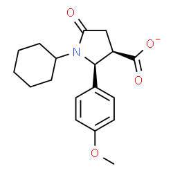 ChemSpider 2D Image | (2S,3R)-1-Cyclohexyl-2-(4-methoxyphenyl)-5-oxo-3-pyrrolidinecarboxylate | C18H22NO4