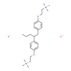 ChemSpider 2D Image | 2,2'-[1,2-Pentanediylbis(4,1-phenyleneoxy)]bis(N,N,N-trimethylethanaminium) diiodide | C27H44I2N2O2