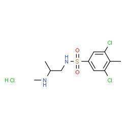 ChemSpider 2D Image | 3,5-Dichloro-4-methyl-N-[2-(methylamino)propyl]benzenesulfonamide hydrochloride (1:1) | C11H17Cl3N2O2S