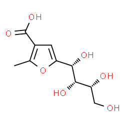 ChemSpider 2D Image | 2-Methyl-5-[(1R,2S,3R)-1,2,3,4-tetrahydroxybutyl]-3-furoic acid | C10H14O7