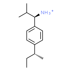 ChemSpider 2D Image | (1R)-1-{4-[(2R)-2-Butanyl]phenyl}-2-methyl-1-propanaminium | C14H24N