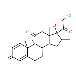 ChemSpider 2D Image | 21-Chloro-9-fluoro-17-hydroxy-16-methylpregna-1,4-diene-3,11,20-trione  | C22H26ClFO4