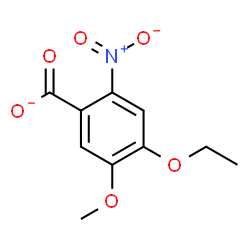 ChemSpider 2D Image | 4-Ethoxy-5-methoxy-2-nitrobenzoate | C10H10NO6