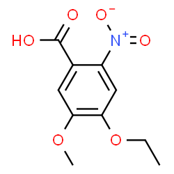 ChemSpider 2D Image | 4-Ethoxy-5-methoxy-2-nitrobenzoic acid | C10H11NO6