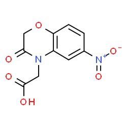 ChemSpider 2D Image | 2,3-Dihydro-6-nitro-3-oxo-4H-1,4-benzoxazine-4-acetic acid | C10H8N2O6