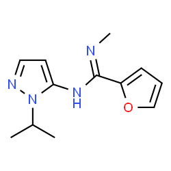 ChemSpider 2D Image | N-(1-Isopropyl-1H-pyrazol-5-yl)-N'-methyl-2-furancarboximidamide | C12H16N4O
