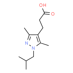 ChemSpider 2D Image | 3-(1-Isobutyl-3,5-dimethyl-1H-pyrazol-4-yl)propanoic acid | C12H20N2O2